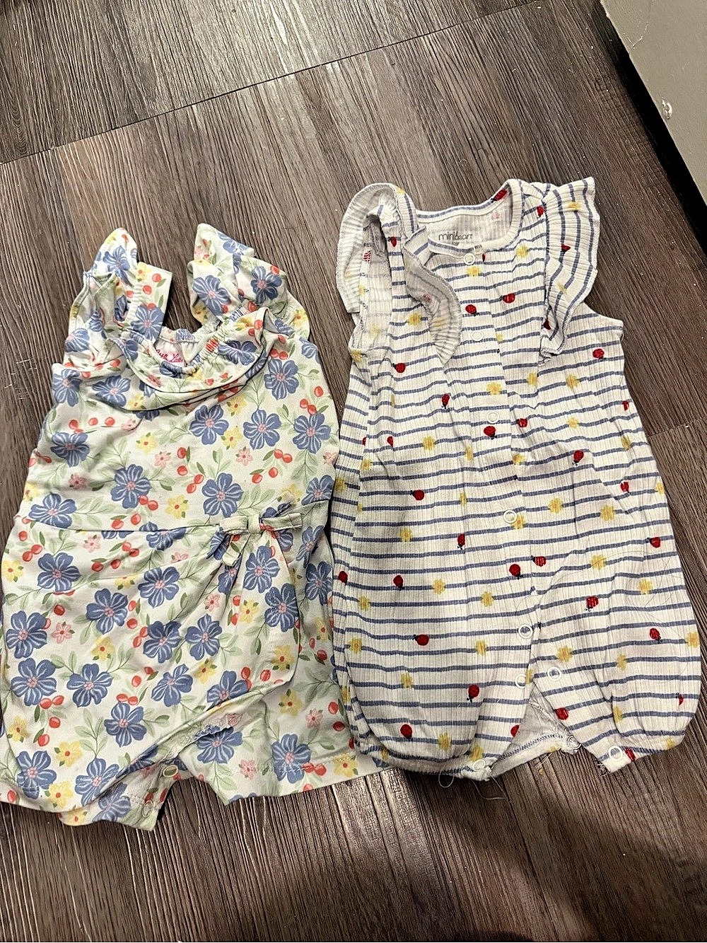 Little Me Baby Romper Set Floral & Striped Baby 12M